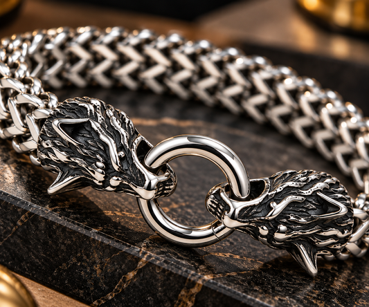 Zarini Silver-Tone Lion Head Chain Bracelet for Men | Bold Statement Jewellery