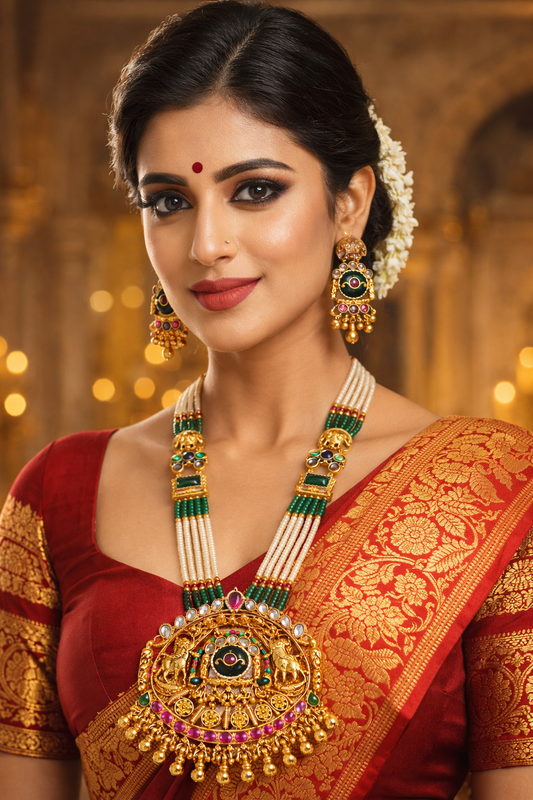 Zarini’s Heritage Temple Pearl Necklace Set