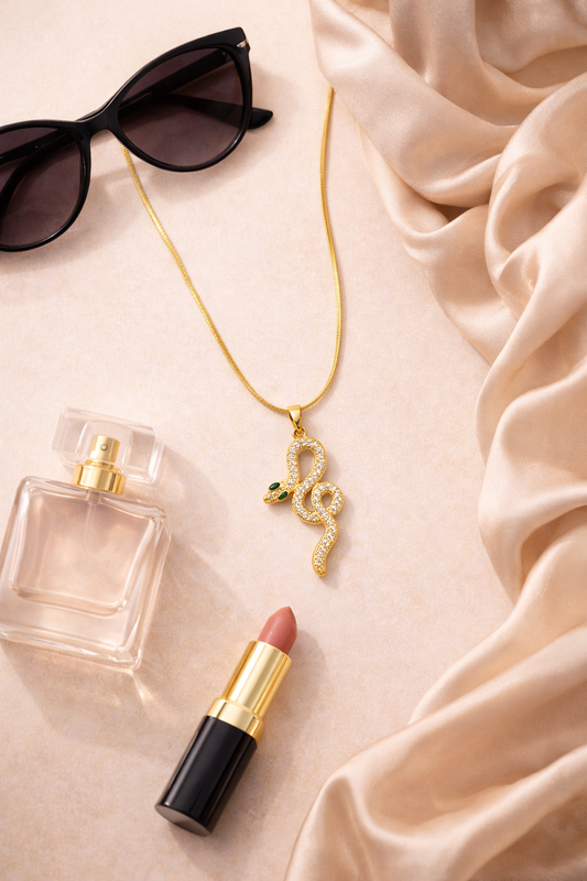Zarinis Crystal Snake Pendant Necklace