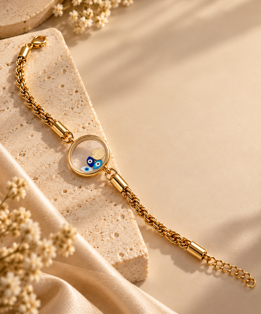 Golden Floral Charm Bracelet for Women | Multicolor Petal Design with Elegant Chain
