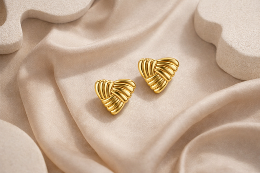 Zarini Gold-Plated Seashell Shaped Stud Earrings