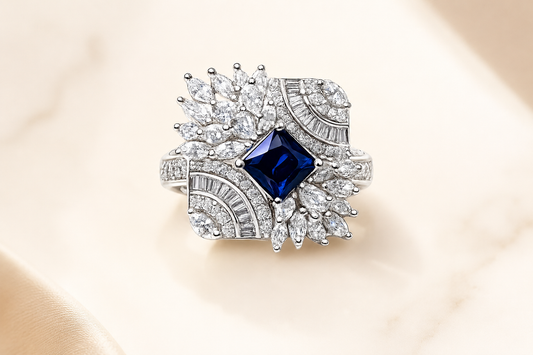 ZARINI Midnight Muse Blue Stone Statement Ring