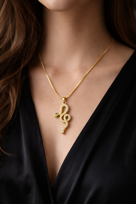 Zarini Crystal Snake Pendant
