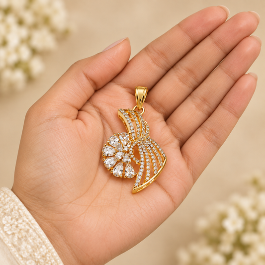 ZARINI Petal Symphony Gold Plated Pendant Set