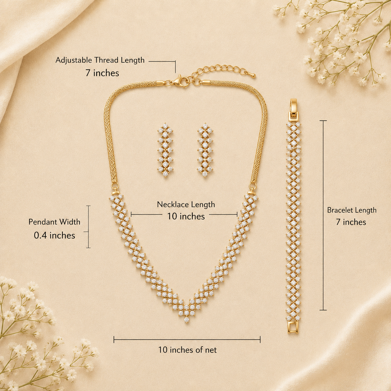 Zarini’s Luxe Crystal Layered Necklace & Bracelet Set
