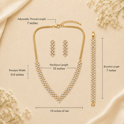 Zarini’s Luxe Crystal Layered Necklace & Bracelet Set