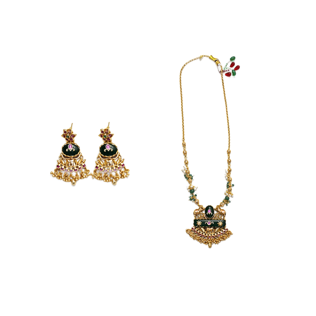 Zarinis Emerald Temple Pendant Necklace Set