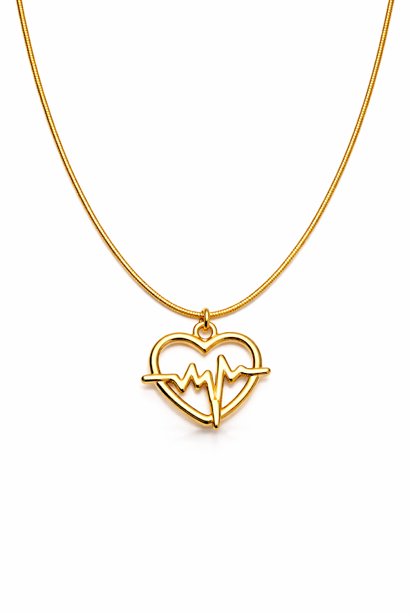 Zarini’s Lifeline Pulse Heartbeat Gold Plated Pendant