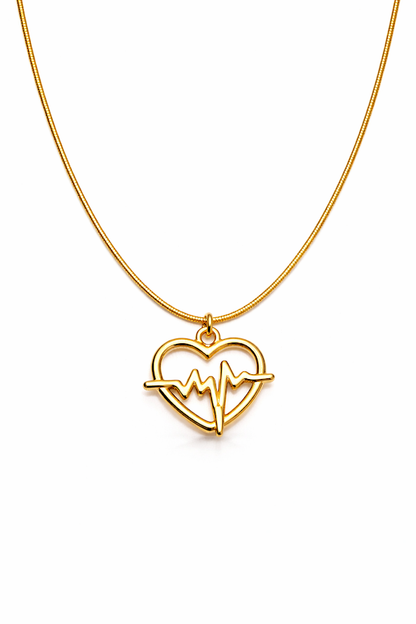 Zarini’s Lifeline Pulse Heartbeat Gold Plated Pendant