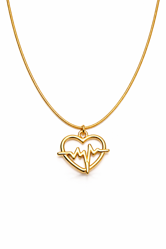 Zarini’s Lifeline Pulse Heartbeat Gold Plated Pendant