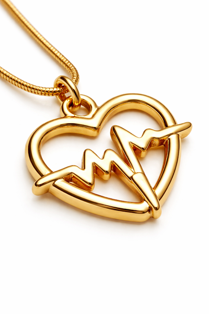Zarini’s Lifeline Pulse Heartbeat Gold Plated Pendant