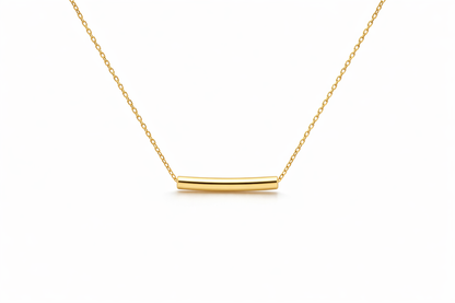 Zarini’s Gold Plated Anti-Tarnish Minimalistic Sleek Tube Pendant Necklace