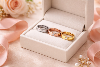 Zarini Cartier-Inspired Ring Set – Combo of Gold, Silver & Rose Gold Anti-Tarnish Bands