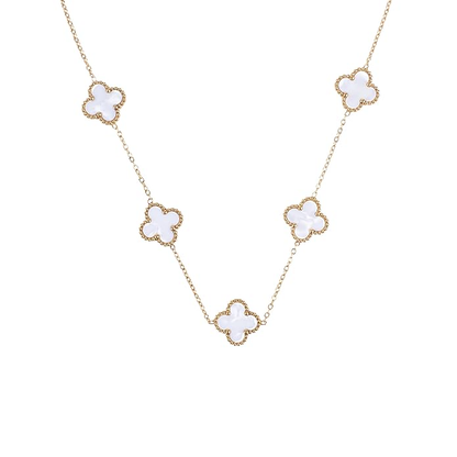 Zarini’s Twisted Shell Detail Pendant Necklace – White