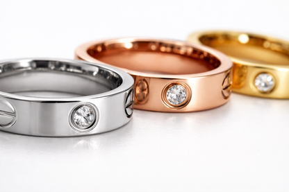 Zarini Cartier-Inspired Ring Set – Combo of Gold, Silver & Rose Gold Anti-Tarnish Bands