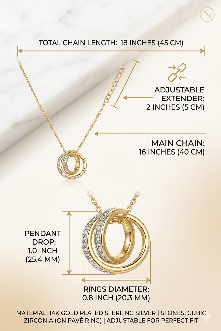 Zarini’s Interlocked Ring Crystal Pendant