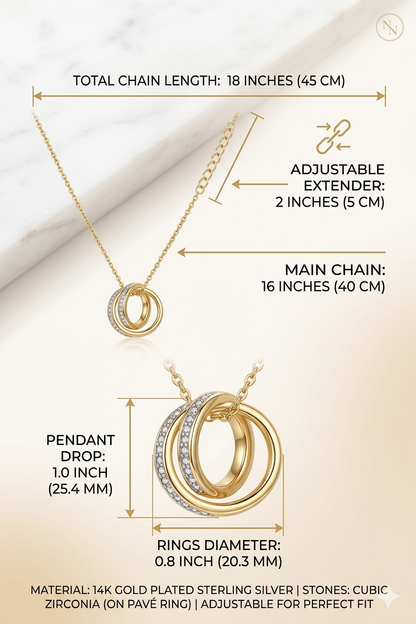 Zarini’s Interlocked Ring Crystal Pendant