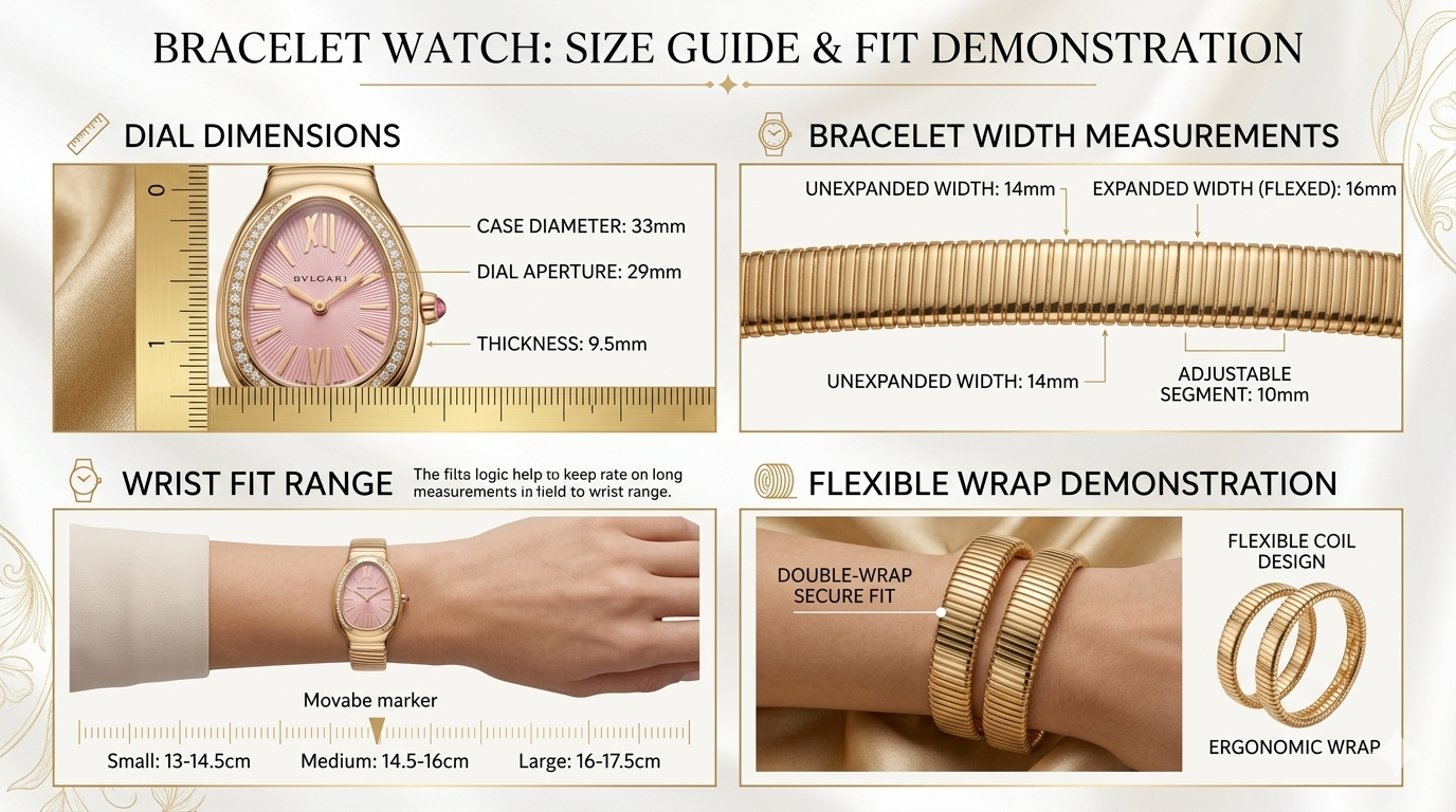 Zarini Luxe Pink Crystal Wrap Bracelet Watch for Women | Gold-Tone Designer Statement Timepiece