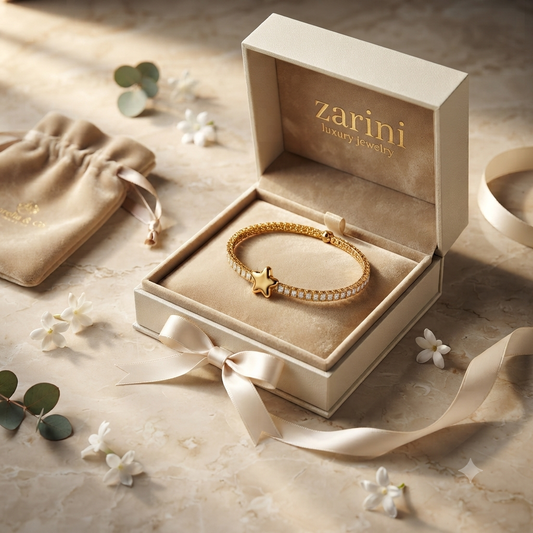 Gold Plated CZ Tennis Bracelet with Butterfly Charm – Anti-Tarnish Finish