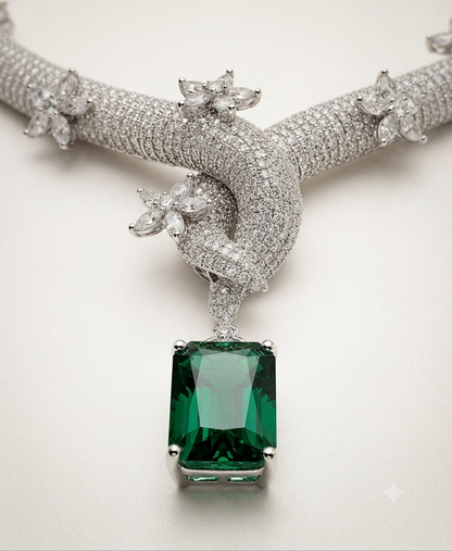 Zarini Luxe Emerald Radiance CZ Necklace Set