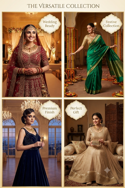 Zarini Royal Kundan Jhumka Necklace Set