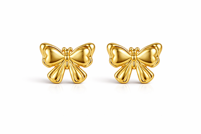 Zarini’s Anti-Tarnish Golden Mini Bow Stud Earrings
