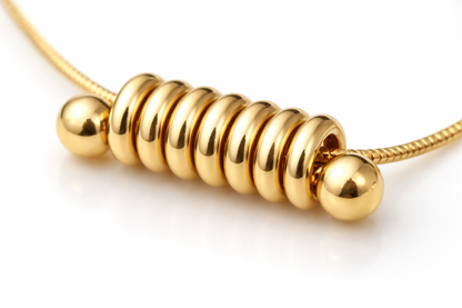 Zarini’s Minimal Gold Plated Necklace Featuring a Sleek Spiral Ring Pendant