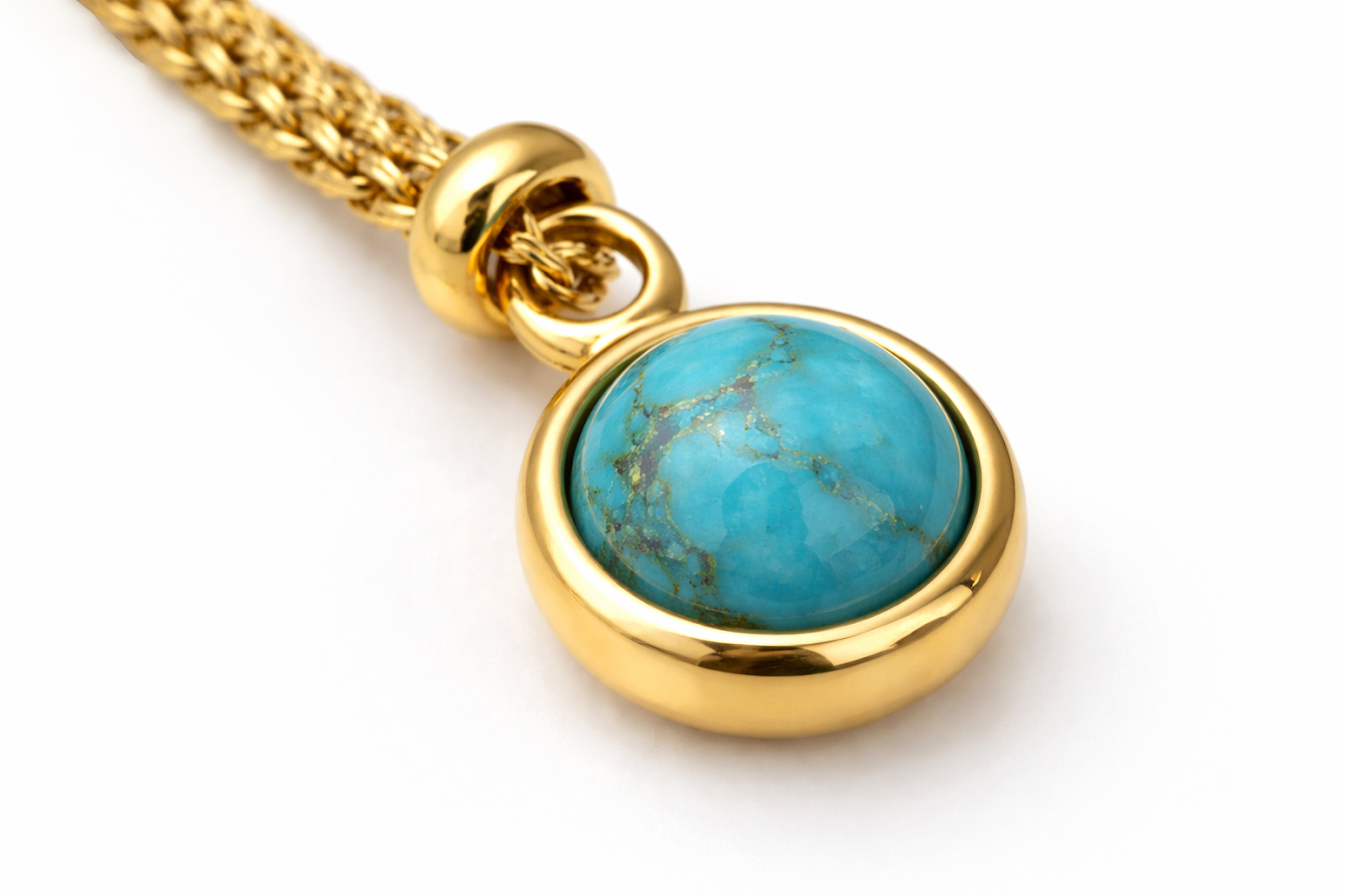 Zarini’s Gold Plated Butterfly & Blue Bead Charm Pendant Necklace