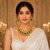 Antique Gold Emerald Drop Necklace Set