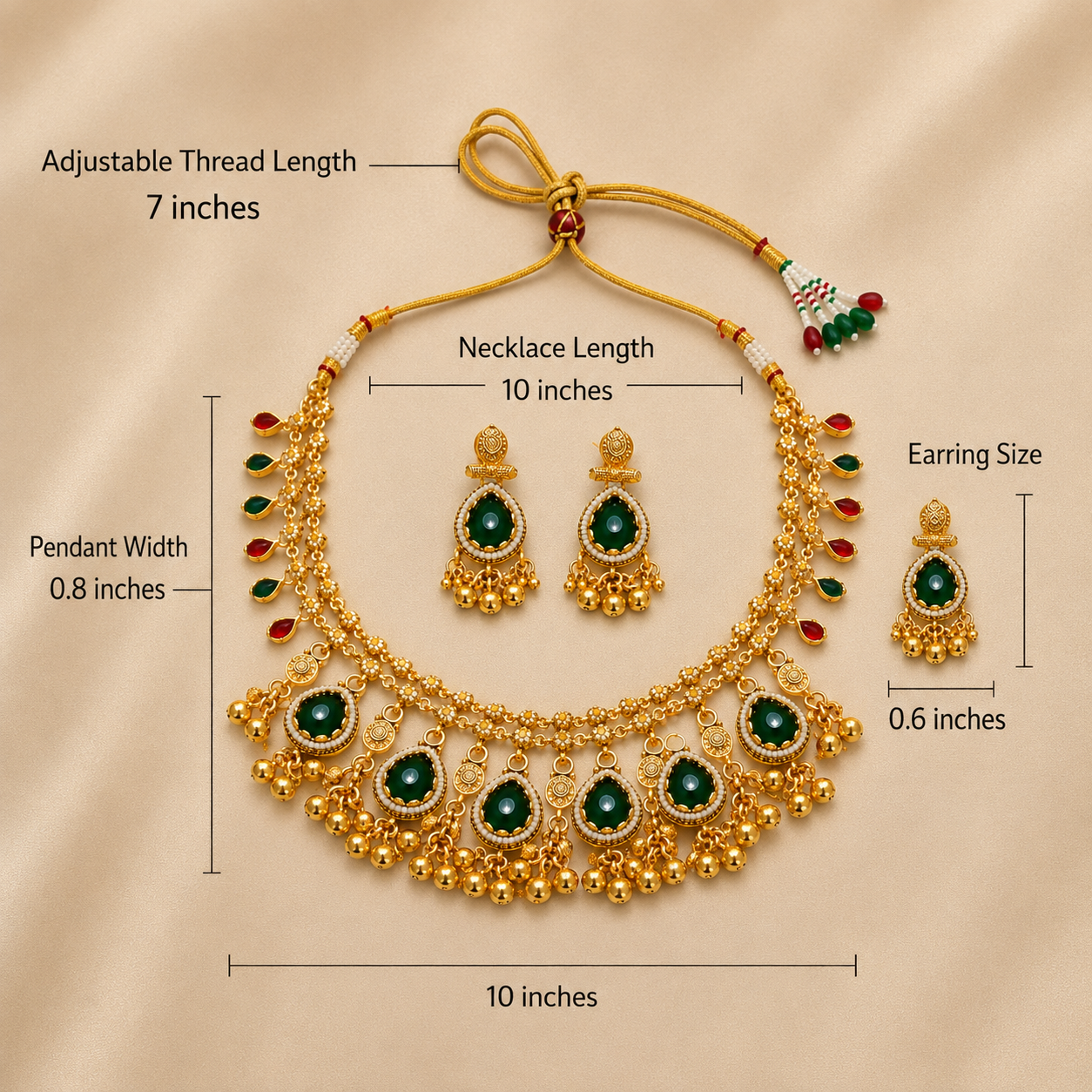 Royal Green Gem Necklace Set