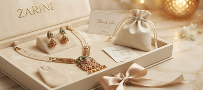 Zarini’s Royal Pearl Temple Long Necklace Set