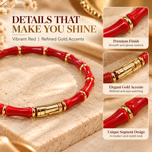 ZARINI Scarlet Rhythm Red & Gold-Toned Bracelet