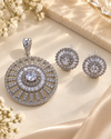 ZARINI Celestial Radiance Silver-Toned Pendant Set