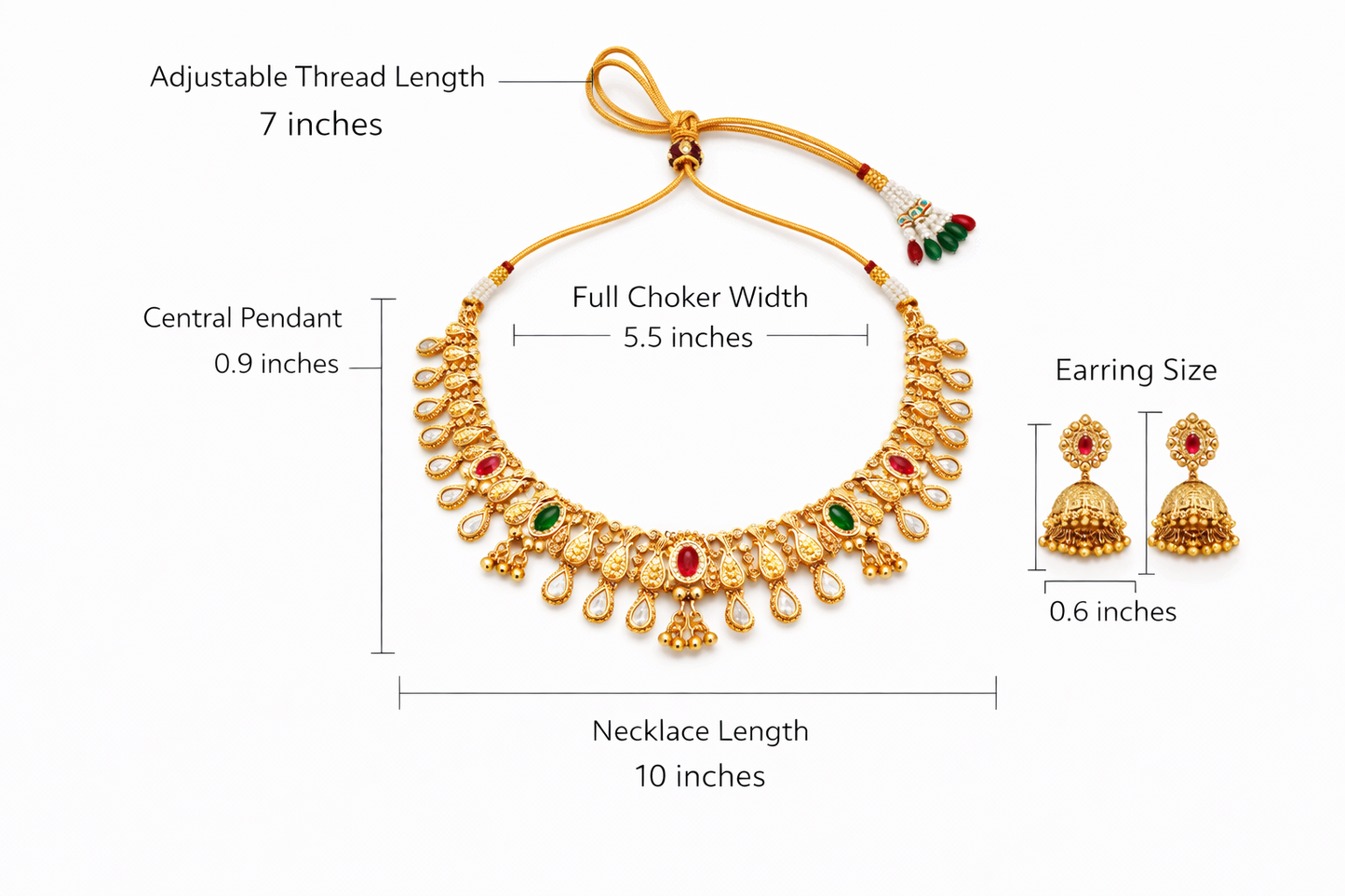 Zarini Royal Kundan Jhumka Necklace Set