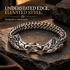 Zarini Silver-Tone Chain Bracelet for Men | Engraved Animal Motif