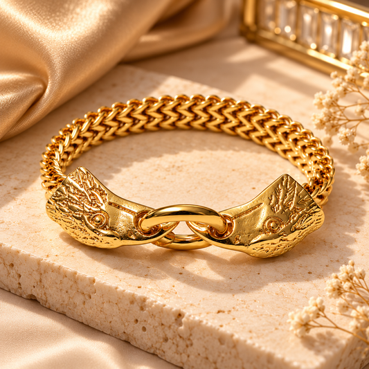 Zarini Gold-plated Dragon Motif Chain Bracelet for Men