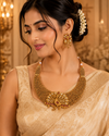 Zarini Mayura Antique Gold Bridal Necklace Set.