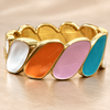 ZARINI Colour Muse Gold-Toned Multicolour Statement Bangle