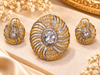 ZARINI Aurelia Swirl Two-Tone Oval Pendant Set