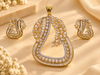 ZARINI Willow Grace Gold Plated  Leaf Pendant Set