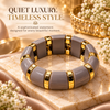 Zarini Taupe Grey & Gold-Tone Statement Bracelet for Women | Elegant Enamel-Style Jewellery