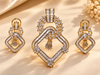 ZARINI Laurel Charm  Gold Plated Geometric Pendant Set