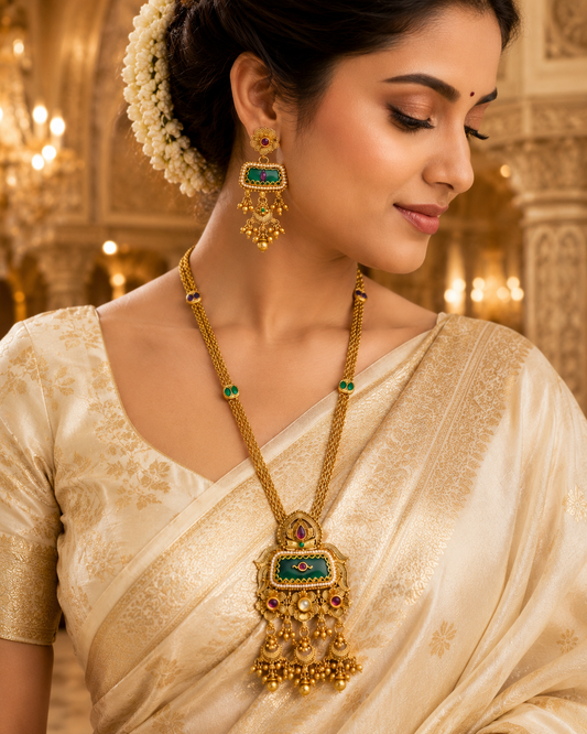 Zarini  Classic Kundan Pendant Necklace Set