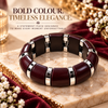 Zarini Burgundy & Silver-Tone Statement Bracelet for Women | Elegant Enamel-Style Jewellery