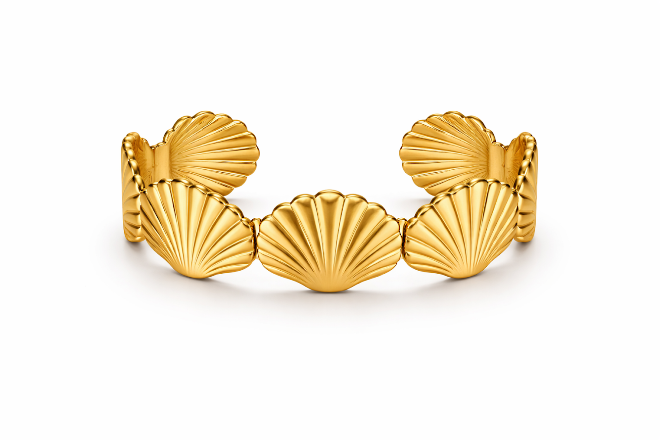 Zarini Gold-Toned Shell Cuff Bracelet