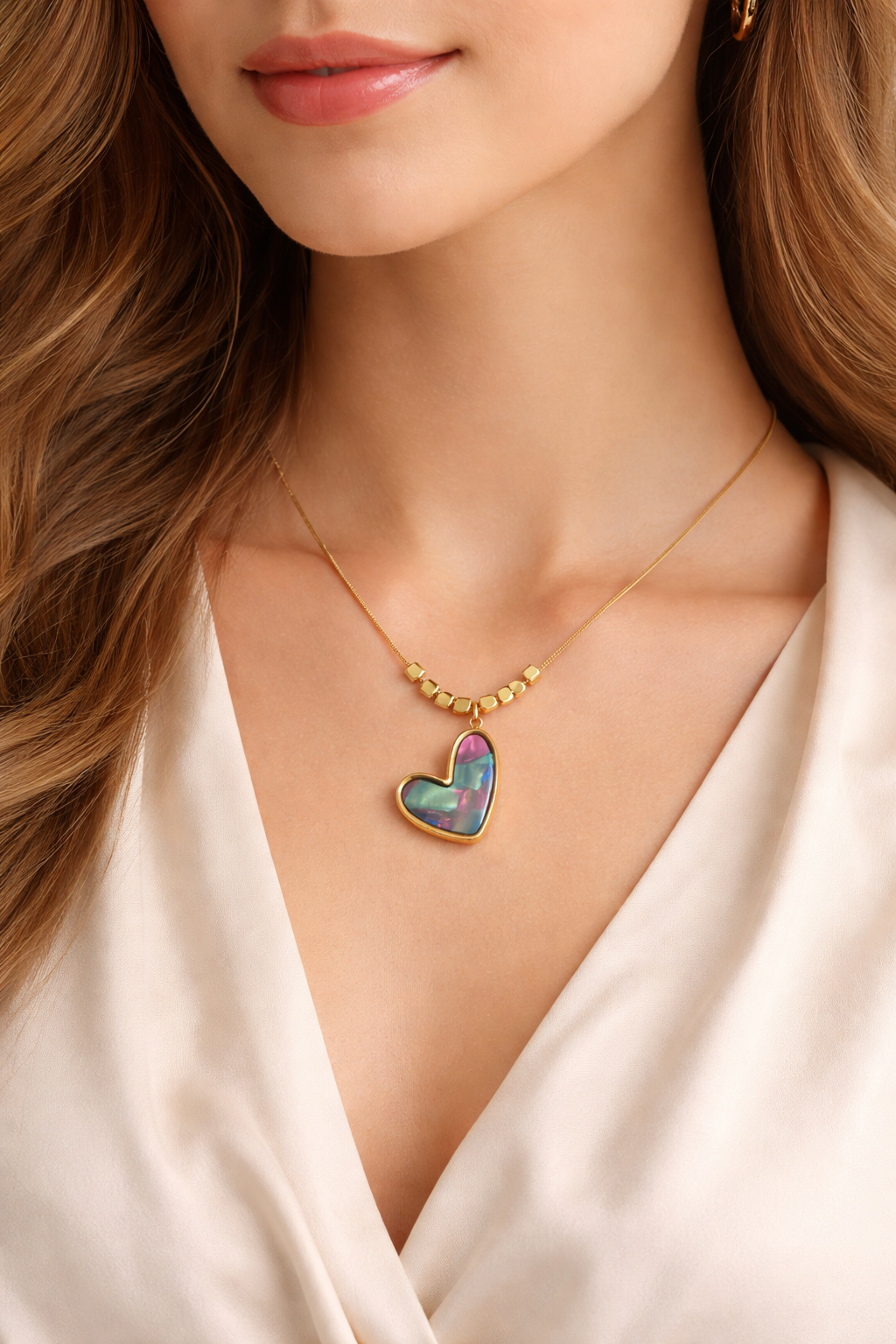 Zarini’s Iridescent Heart Pendant