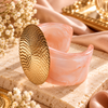 Zarini Pink Marble Gold-Tone Cuff Bracelet for Women | Textured Statement Kada