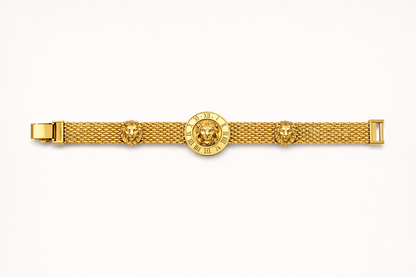 18K Gold Plated Lion Medallion Bracelet – Anti-Tarnish Bold Statement Chain