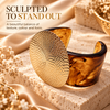 Zarini Gold-Tone Tortoiseshell Cuff Bracelet for Women | Textured Statement Kada