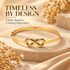 Zarini Gold-Tone Infinity Bangle for Women | Minimalist Elegant Statement Bracelet